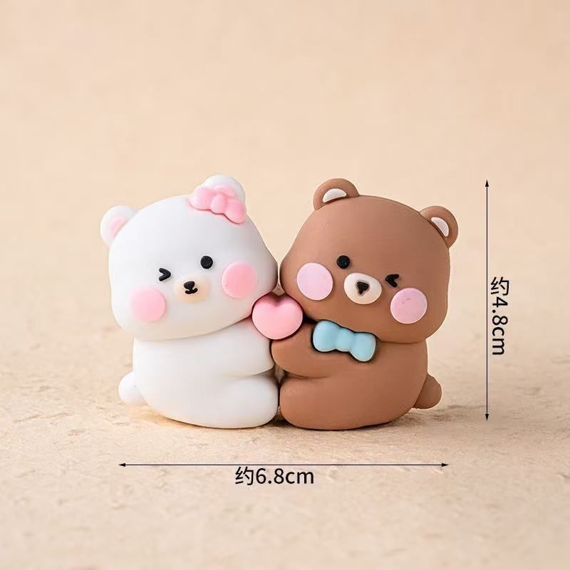 2.14情人节蛋糕装饰卡通可爱情侣软胶小熊小兔小狗装扮烘焙摆件,淘宝优惠券,粉丝福利购,淘宝优惠卷