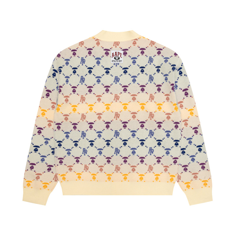 Aape旗舰店男装秋冬渐变老花猿人休闲潮流针织开衫外套B374XXP,淘宝优惠券,粉丝福利购,淘宝优惠卷