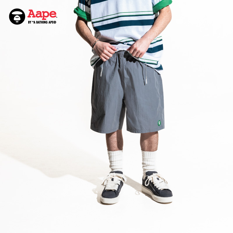 Aape旗舰店男装春夏小标徽章潮流撞色休闲短裤B673XXO