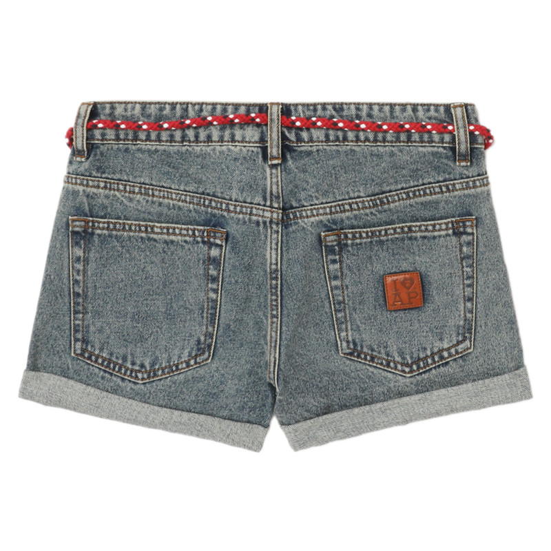 APEE女装秋冬编织腰带心型标签牛仔短裤热裤F170A5P,淘宝优惠券,粉丝福利购,淘宝优惠卷