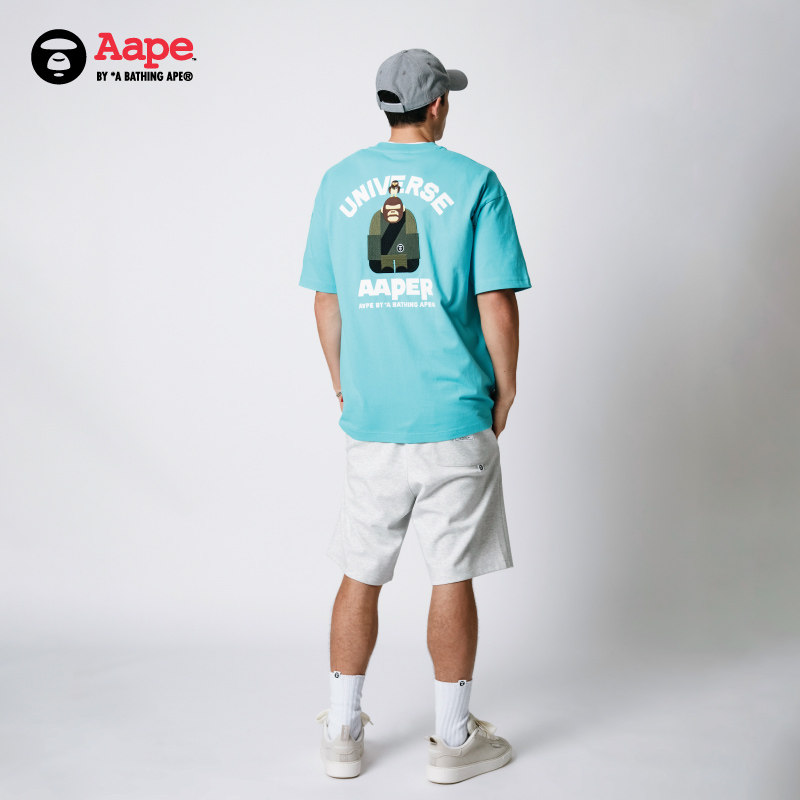 Aape旗舰店男装春夏小标刺绣美式简约潮流休闲短裤B699XAO,淘宝优惠券,粉丝福利购,淘宝优惠卷