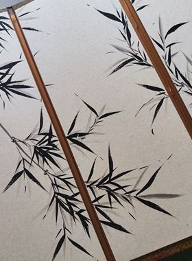 手绘墨竹小屏风~国风桌面小屏风 放在茶台也太有意境啦