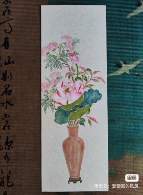 纯手绘国画~荷花~合欢花~挂画~实木画框~手绘作品有工期