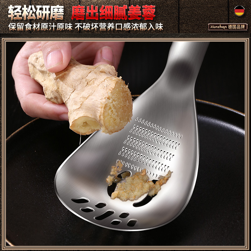 316不锈钢多功能研磨勺磨姜蒜蓉器压土豆泥蛋清分离过滤水开瓶器 - 图1