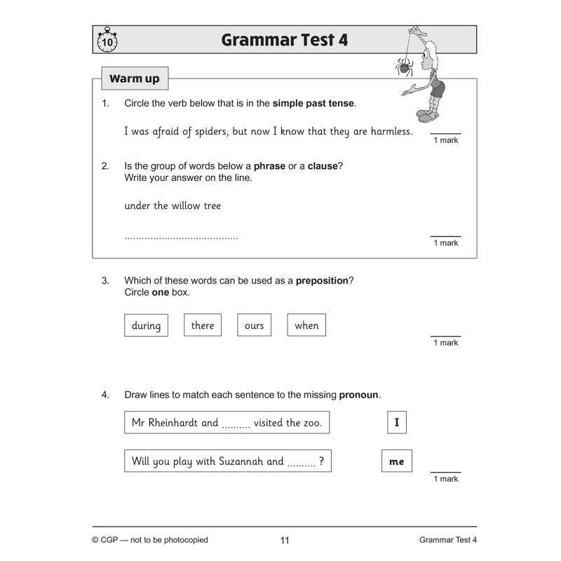 英国原版CGP教辅 新的 KS2 英语 10分钟测试 语法标点和拼写 5年级New KS2 English 10-Minute Tests Grammar Year5 大音