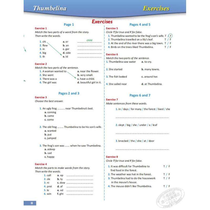 Global ELT Fairy Tales Thumbelina A1 Movers 拇指姑娘 经典童话故事 儿童绘本 分级读物 7-12岁 - 图1