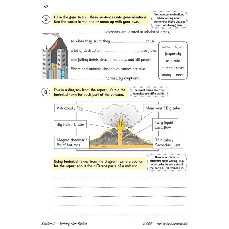 英国原版CGP教辅 KS2 英语写作有针对性的问题书 - 6 年级KS2 English Writing Targeted Question Book - Year 6 大音 - 图2