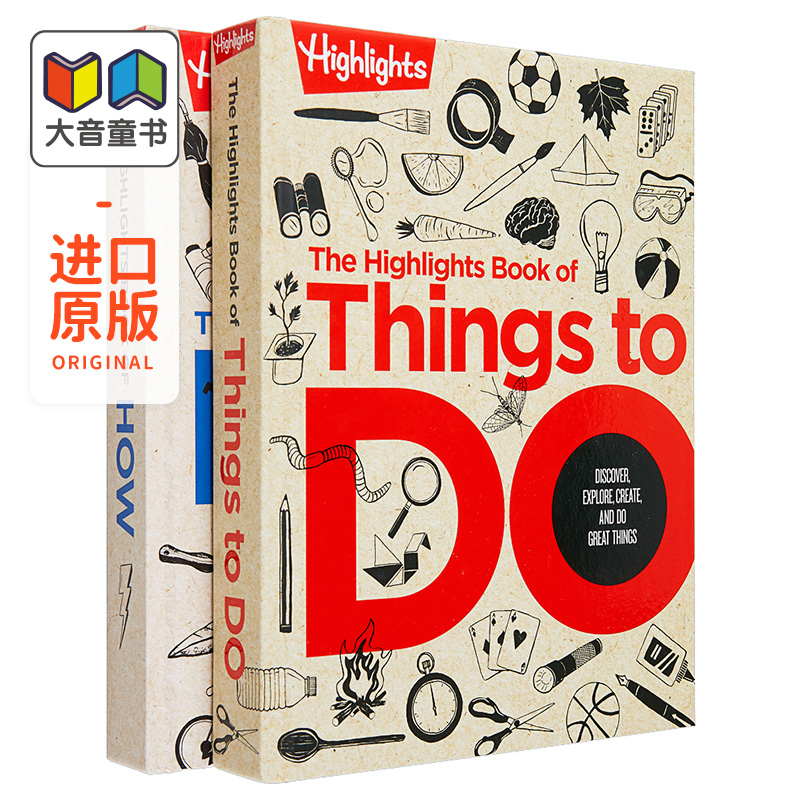 The Highlights Book亮点活动手册2册套装大发现Things to Do为什么How英文原版进口图书儿童STEM学习图画书大音-图0