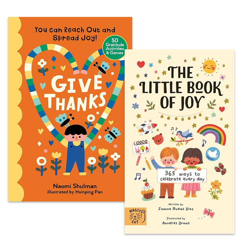 正向治愈亲子活动绘本2册套装 365 Ways to Celebrate Every Day Give Thanks 性格品德培育 英文原版 进口图书 大音