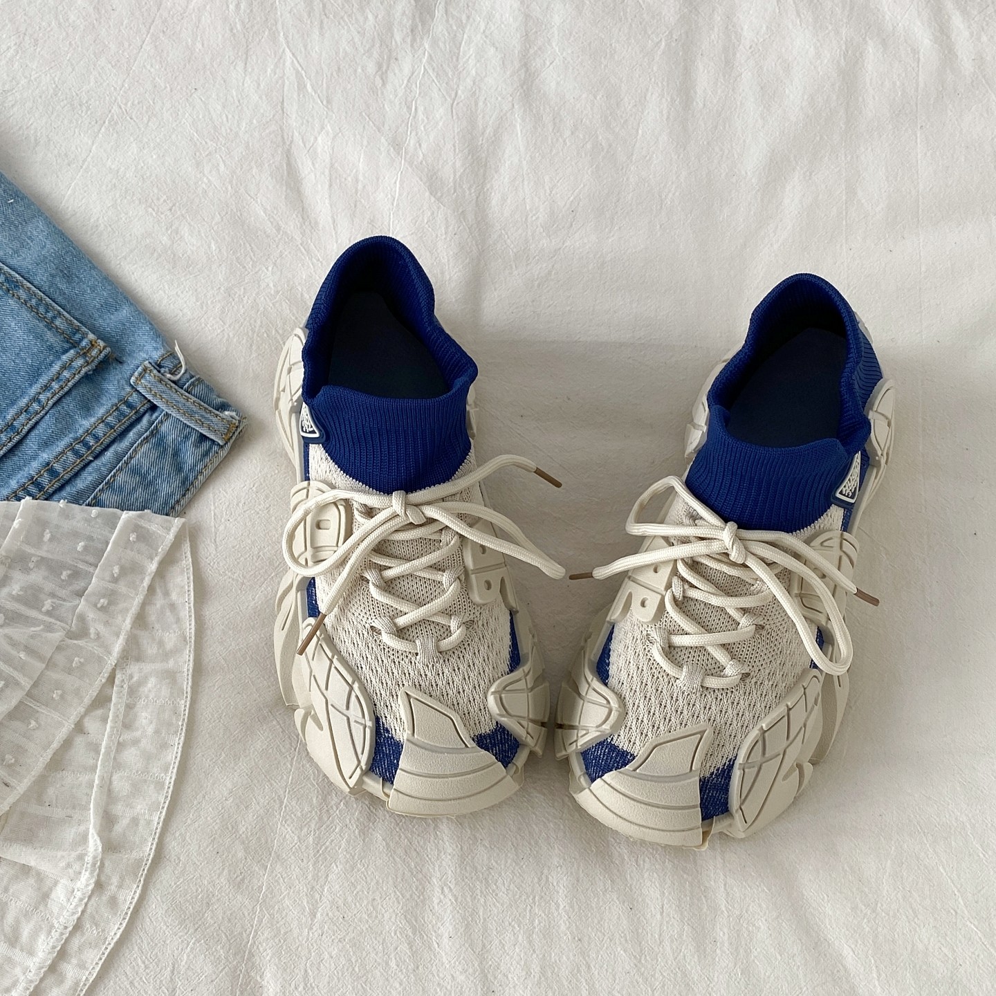 喜叔小众拼色厚底八爪鱼运动鞋女款春秋透气休闲老爹鞋复古跑鞋男,淘宝优惠券,粉丝福利购,淘宝优惠卷