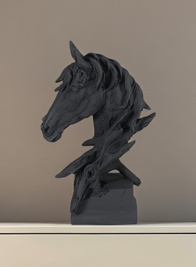 时代印象树脂招财轻奢马头摆件