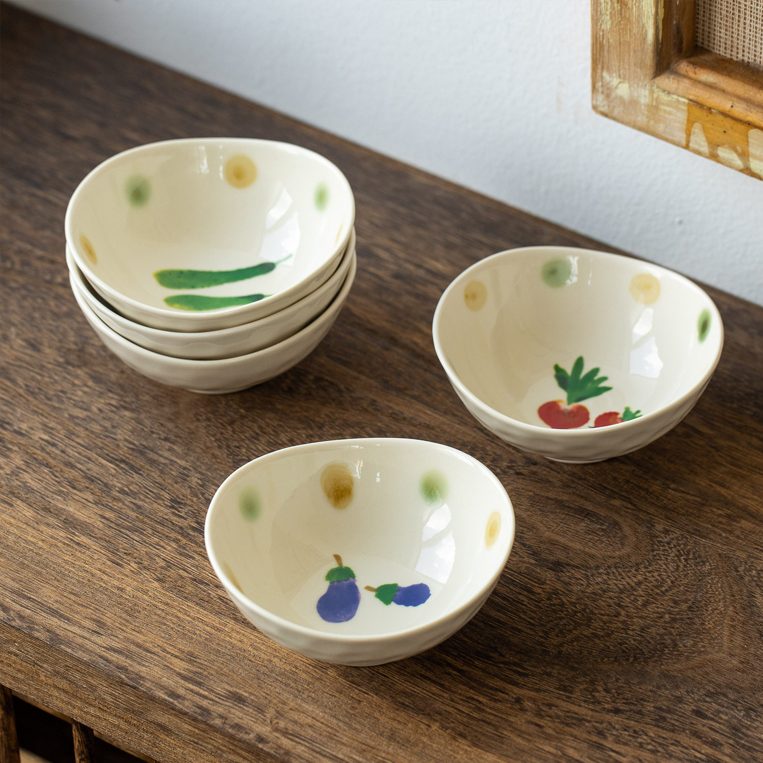 Shpin Xh日本美浓烧蔬菜萝卜陶瓷小碗餐具凉菜小钵蘸料碗家用骨碟