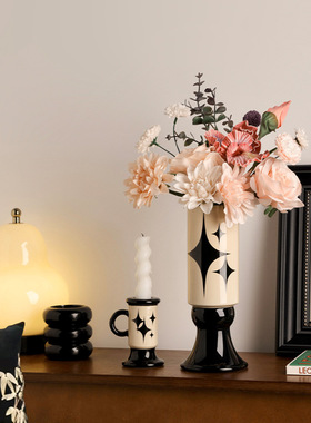 SHPIN BHM复古高级感中古芒星摆件家居玄关桌面装饰蜡烛烛台跨境