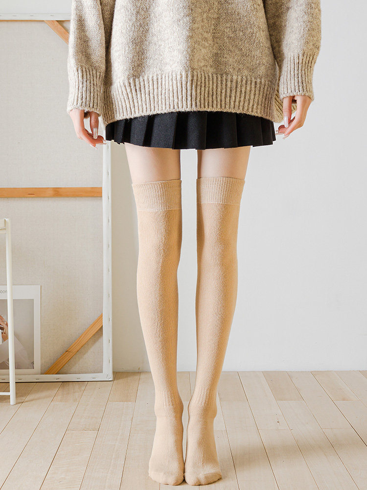 冬天加厚加绒保暖过膝盖长筒袜子女毛圈护腿大码胖妹mm粗腿高桶袜,淘宝优惠券,粉丝福利购,淘宝优惠卷