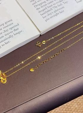 镀金爆闪碎冰冰马上有钱金色木马项链小马铜钱手链本命年送女朋友