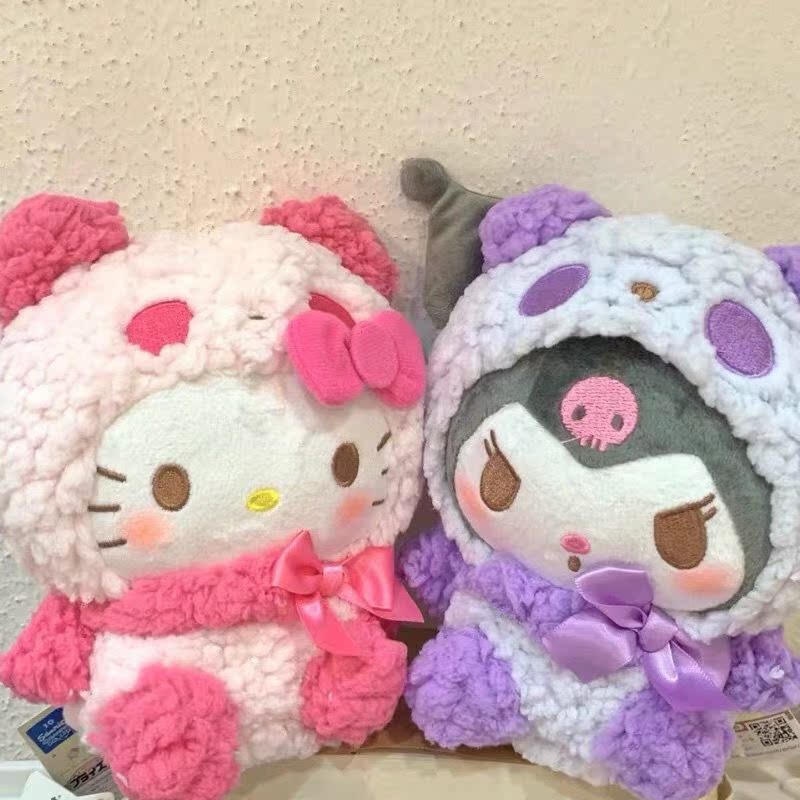 hellokitty三丽鸥可爱毛绒玩具玩偶公仔挂件黑皮hallo kitty哈喽 - 图2