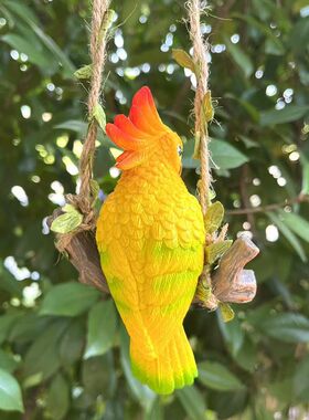 跨境鹦鹉秋千摆件庭院阳