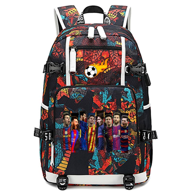 2024C罗休闲背包大容量足球中学生书包夜光旅行包男新梅西同款双 - 图3