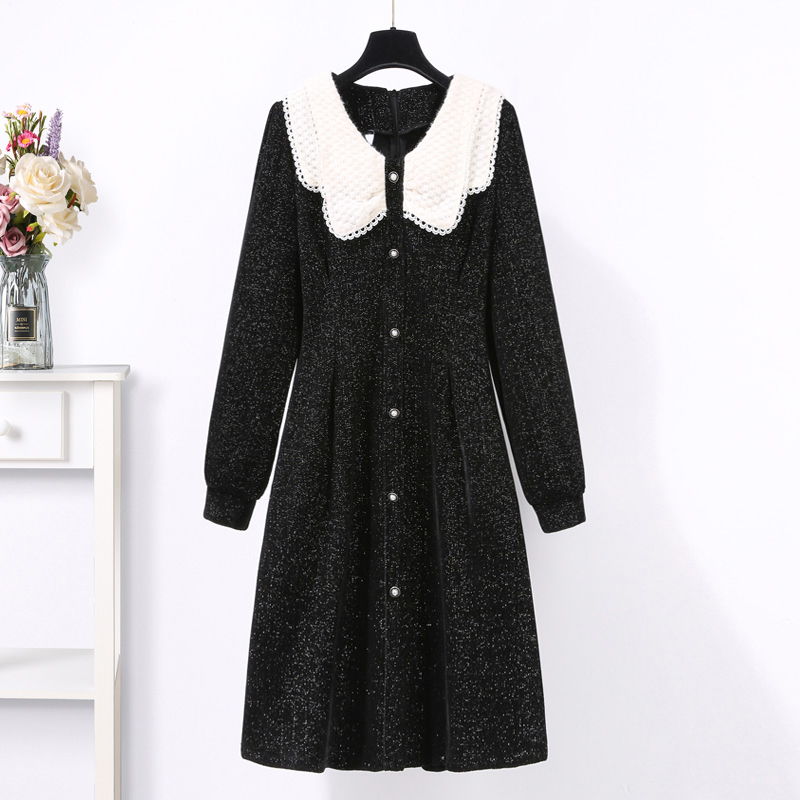 初黎旗舰店灯芯绒连衣裙2022早春秋冬新年战袍红色本命年女装小香风打底裙子1