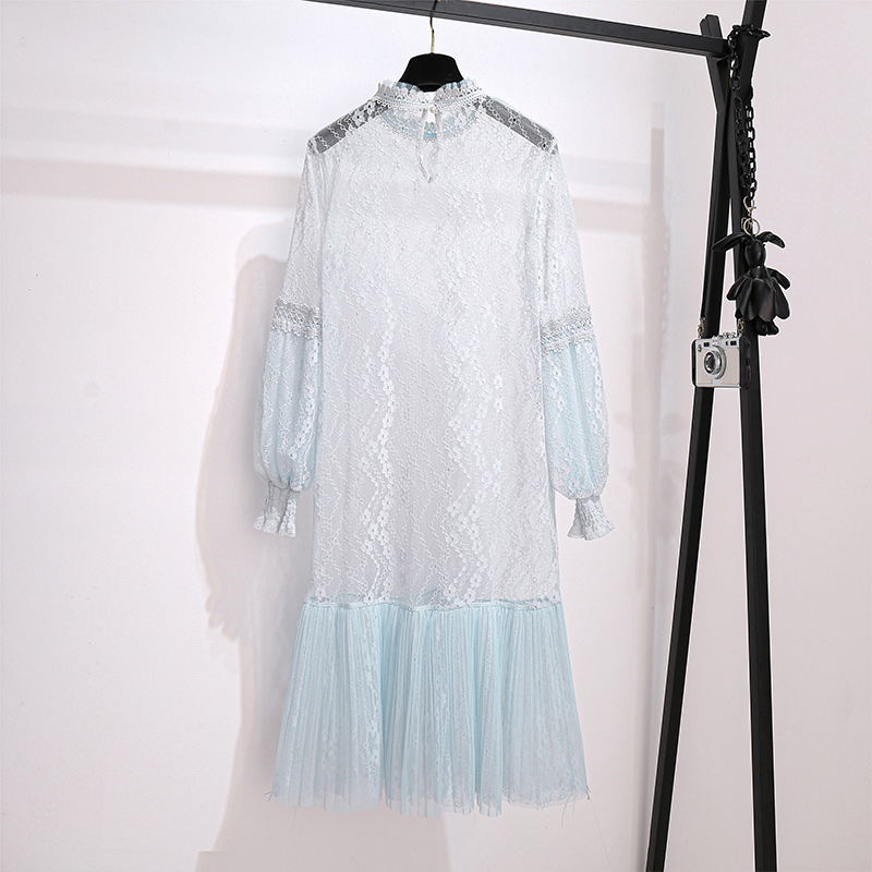 初黎旗舰店蕾丝连衣裙秋装年新款女茶歇法式小众温柔风针织背心裙两件套2