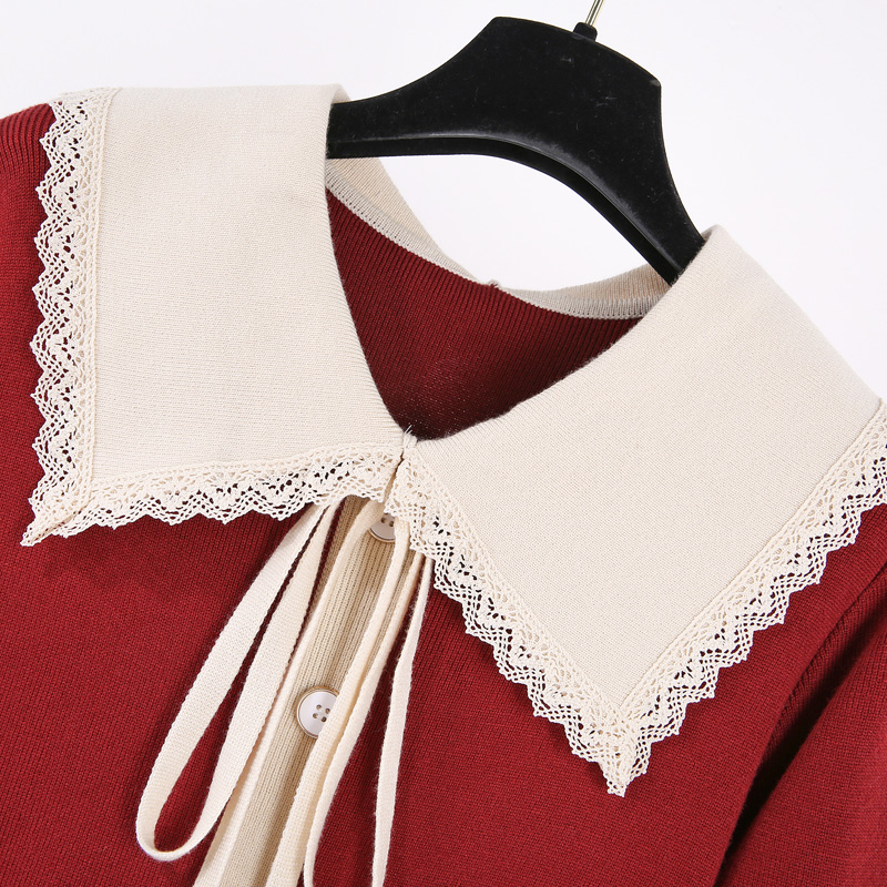 初黎旗舰店红色连衣裙秋冬本命年女装新年战袍过年衣服毛衣裙惊艳裙子高级感2