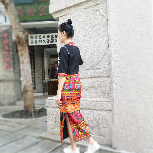 2025海南黎族服装新款长裙套装黎锦服饰哈杞方言润赛方言美孚方言 - 图2