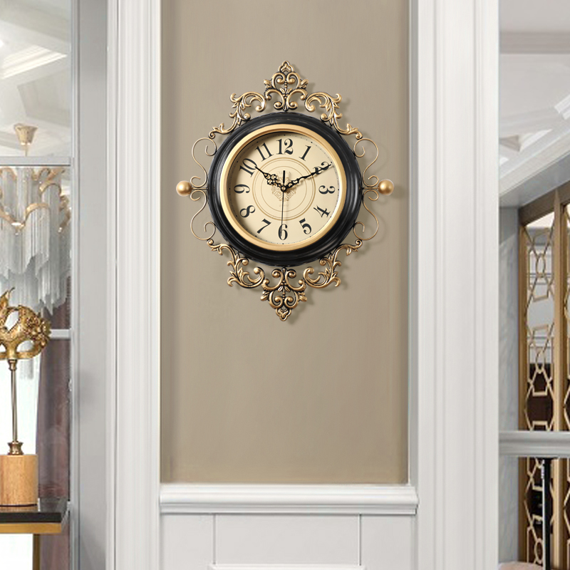 美式艺术时钟挂墙创意网红钟表客厅家用时尚法式复古挂钟大气挂表