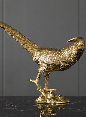 创意轻奢动c物黄铜小摆件客厅家居饰品北欧时尚桌面装饰摆设工艺