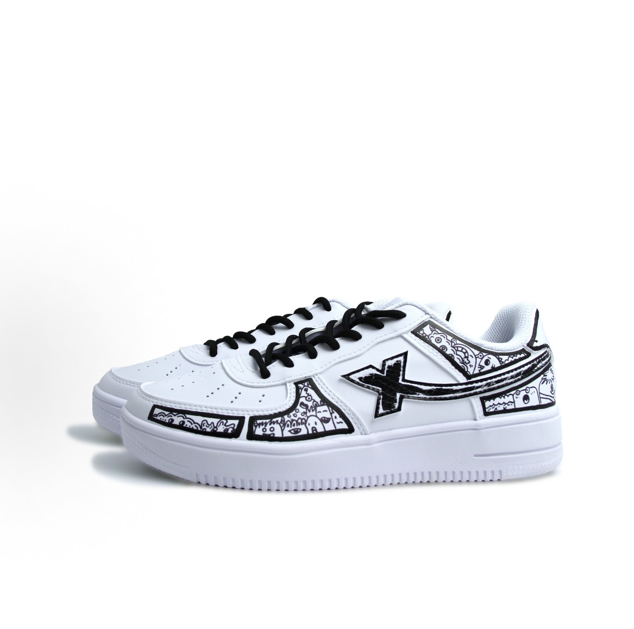 【定制球鞋】特步空军一号泼墨手减震低帮板鞋男女同款,淘宝优惠券,粉丝福利购,淘宝优惠卷