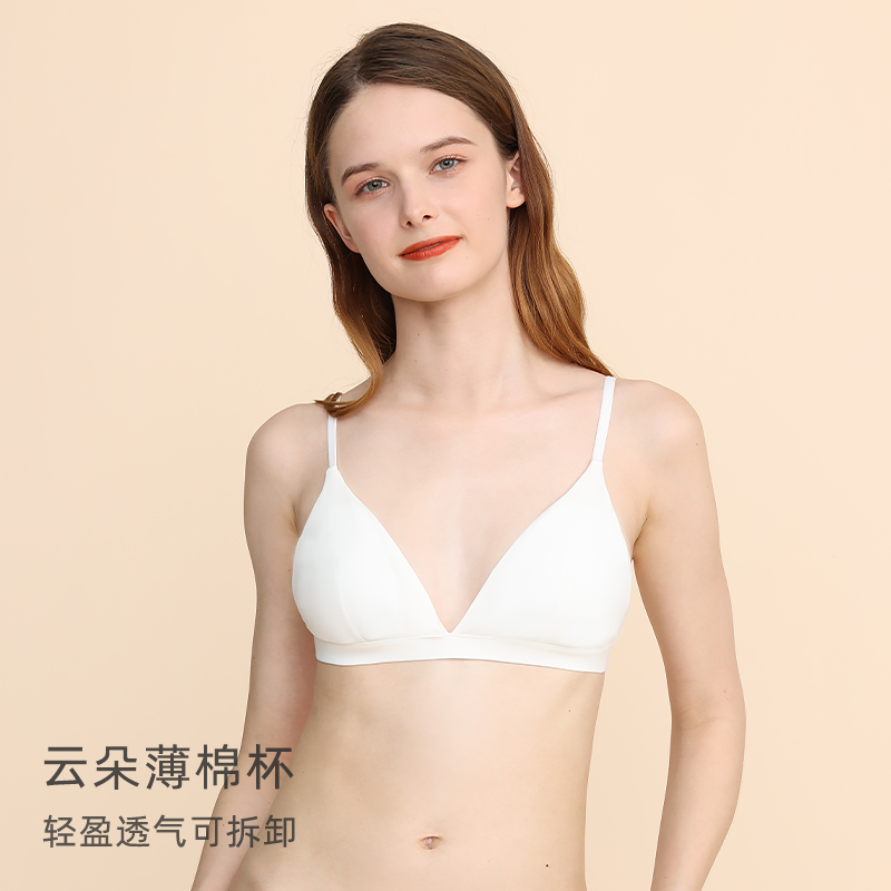 claesens法式三角杯无钢圈文胸罩bra小胸薄款美背内衣女bralette - 图0