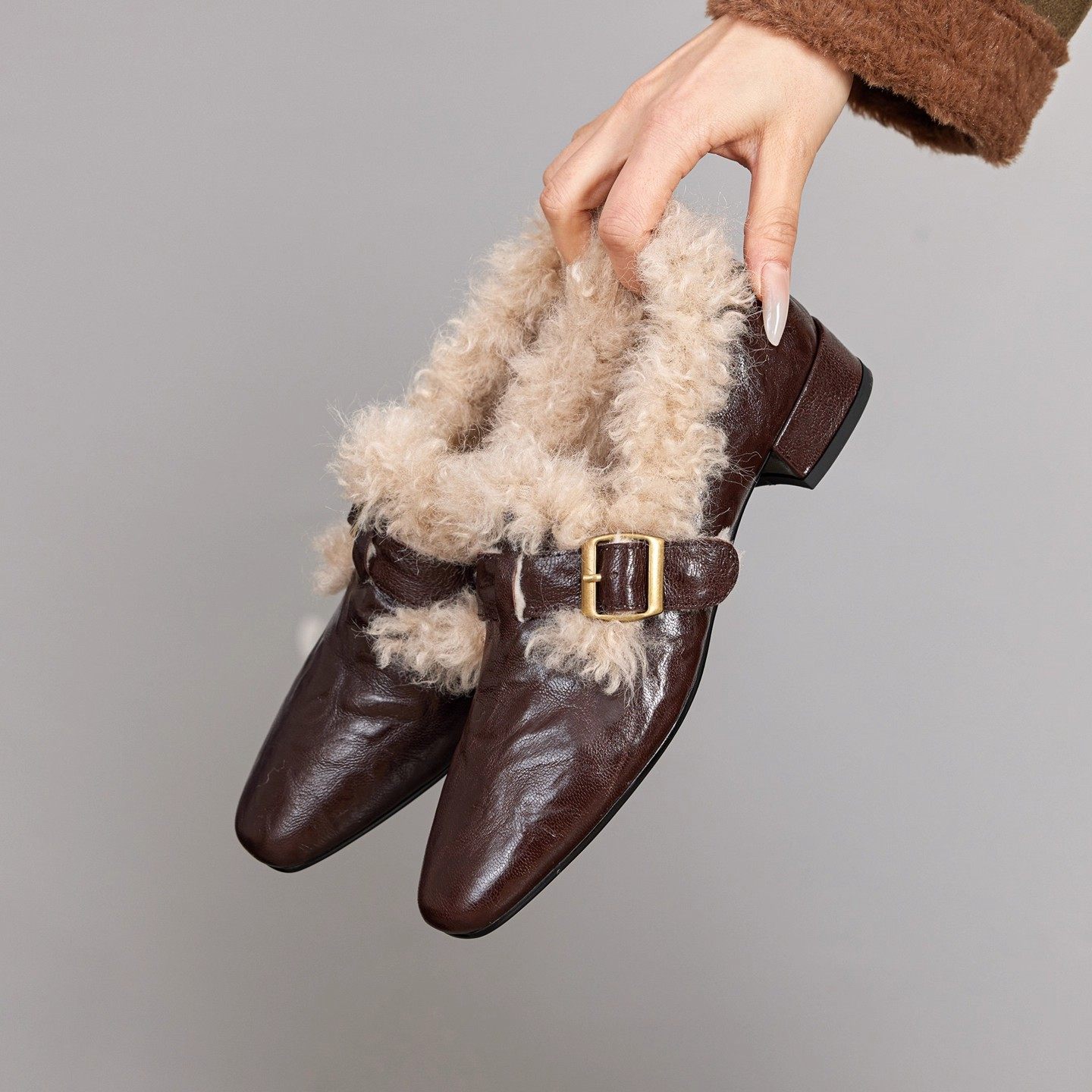 3cm超火系列~时光荏苒秋冬新款真皮单鞋女加绒小皮鞋配裙子毛毛鞋,淘宝优惠券,粉丝福利购,淘宝优惠卷