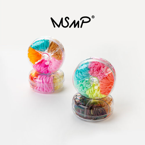 MSMP正品 一次性甜甜圈盒装创意儿童发饰可爱宝宝强拉不断橡皮筋 - 图2