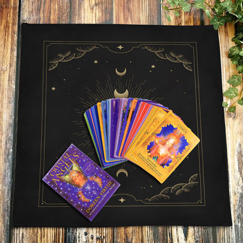 Starry Sky Cloth Moon Phase Tarot Card Table Cloth Push Card Cloth Live Broadcast Board Game Background Cloth Ceremony Cloth Yoga Meditation Cloth Velvet Cloth