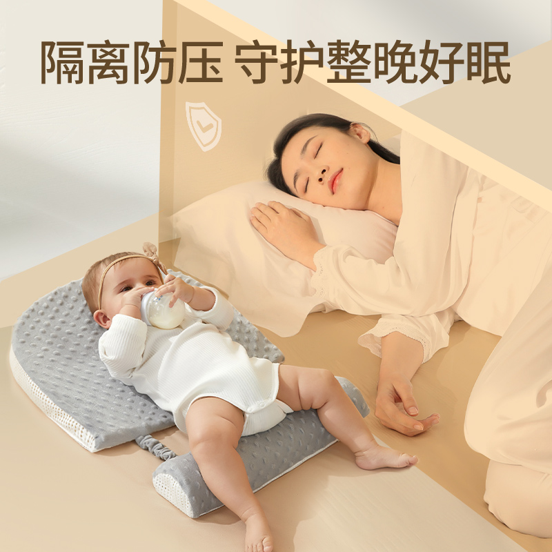 蒂乐婴儿防吐奶斜坡垫防溢奶母乳呛奶床垫宝宝倾斜躺靠垫喂奶神器-图1