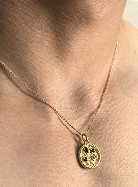 小众设计高级感镶钻18K镀金吊坠项链锁骨链高级感钛钢不掉色饰品