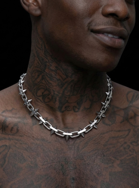 PUNK 原创小众设手工链古巴链锁骨链项链男女个性夸张重工配饰
