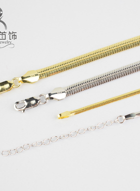 锁骨链S925纯银扁蛇骨链小众设计