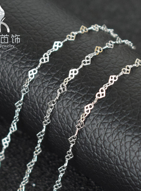 S925纯银心型链日韩版创意女生锁骨链无吊坠单链子短款银项链正品