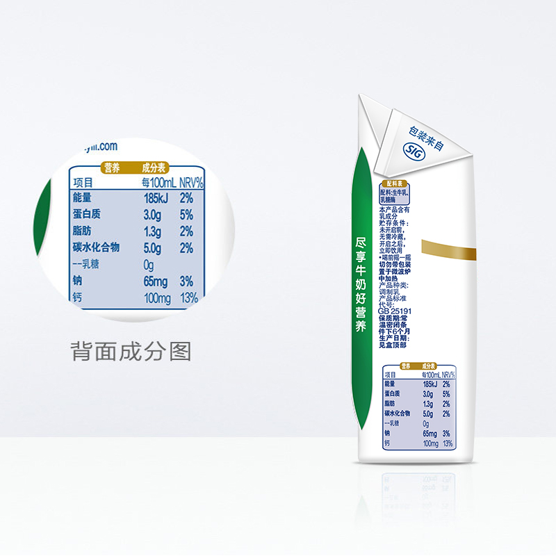 伊利舒化无乳糖低脂牛奶220ml*12盒*3箱