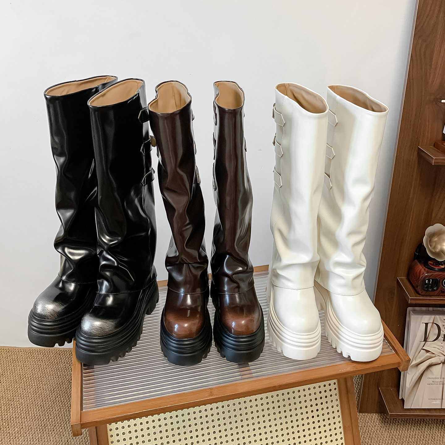 小个子12cm长靴时装靴时装靴秋季时尚中筒秋冬短靴百搭长筒骑士,淘宝优惠券,粉丝福利购,淘宝优惠卷