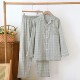 ຊຸດຊຸດນອນ plaid ຝ້າຍບໍລິສຸດຂອງຜູ້ຊາຍພາກຮຽນ spring ແລະ summer