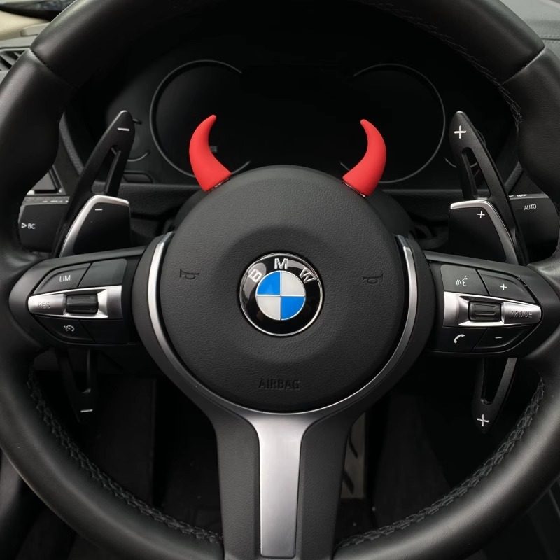创意搞笑车载中控台显示屏小牛角方向盘恶魔角可爱汽车装饰品摆件,淘宝优惠券,粉丝福利购,淘宝优惠卷