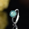 Natural A grade blue water jade egg ring live mouth