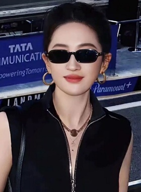 刘亦菲同款潮流街拍凹造型高级感黑色小方框时尚简约防紫外线墨镜