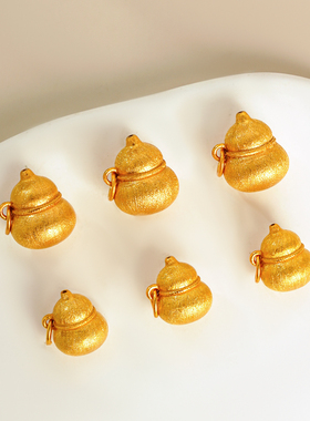 纯银镀真金保色拉丝葫芦吊坠