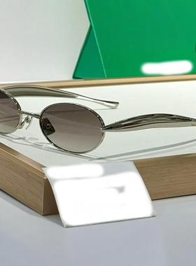 高级时尚前卫椭圆复古女太阳眼镜