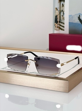 欧美时尚方形无框个性防晒女墨镜