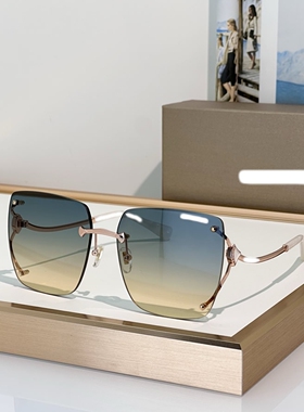 镶钻奢华欧美洋气防晒无框方墨镜