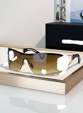 欧美镶钻无框长方形宽腿女潮墨镜