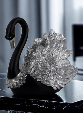 轻奢风黑天鹅情侣摆件北欧高档家居客厅电视柜装饰品乔迁结婚礼物